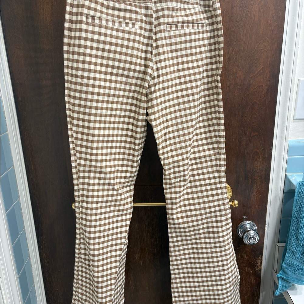 Maeve Brown and White Checkered Pants